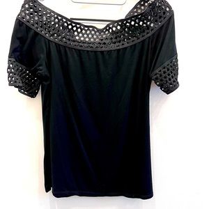 Black off the shoulder top
